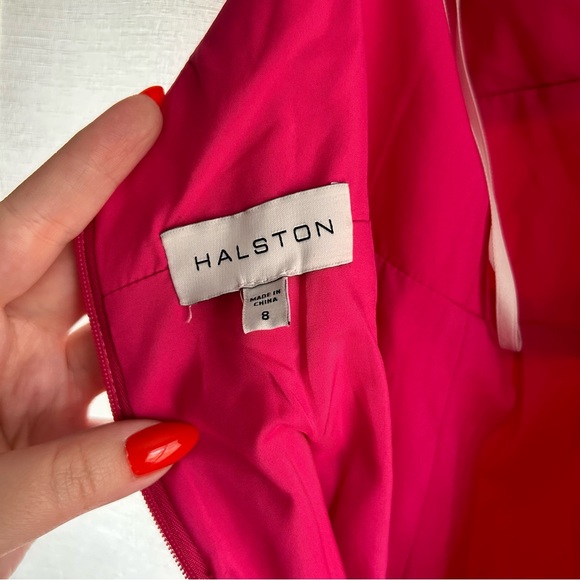 NWOT Halston Adrina Dress in Stretch Crepe, Pink - Picture 10 of 11
